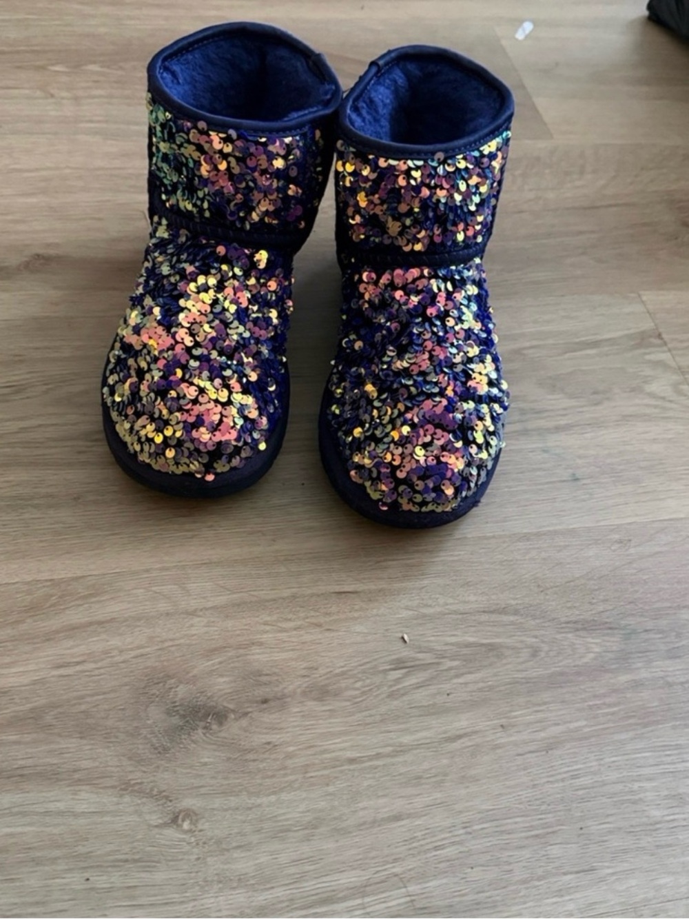 UGG Navy Sequin Ankle Booties